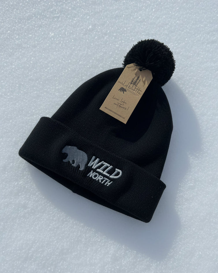 Wild North Embroidered Pom Pom Toque
