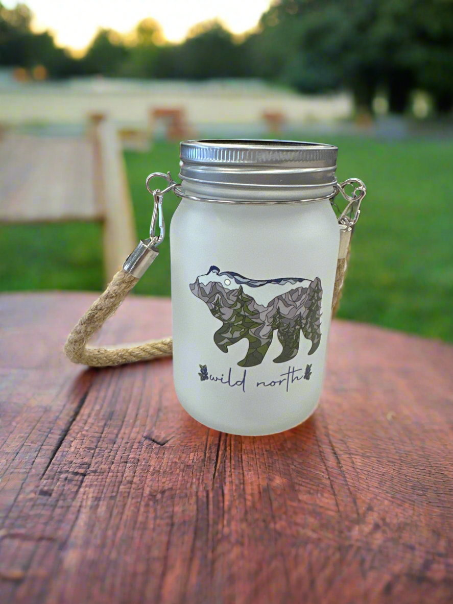 Blueberry Bear Frosted Ombre Solar Lantern