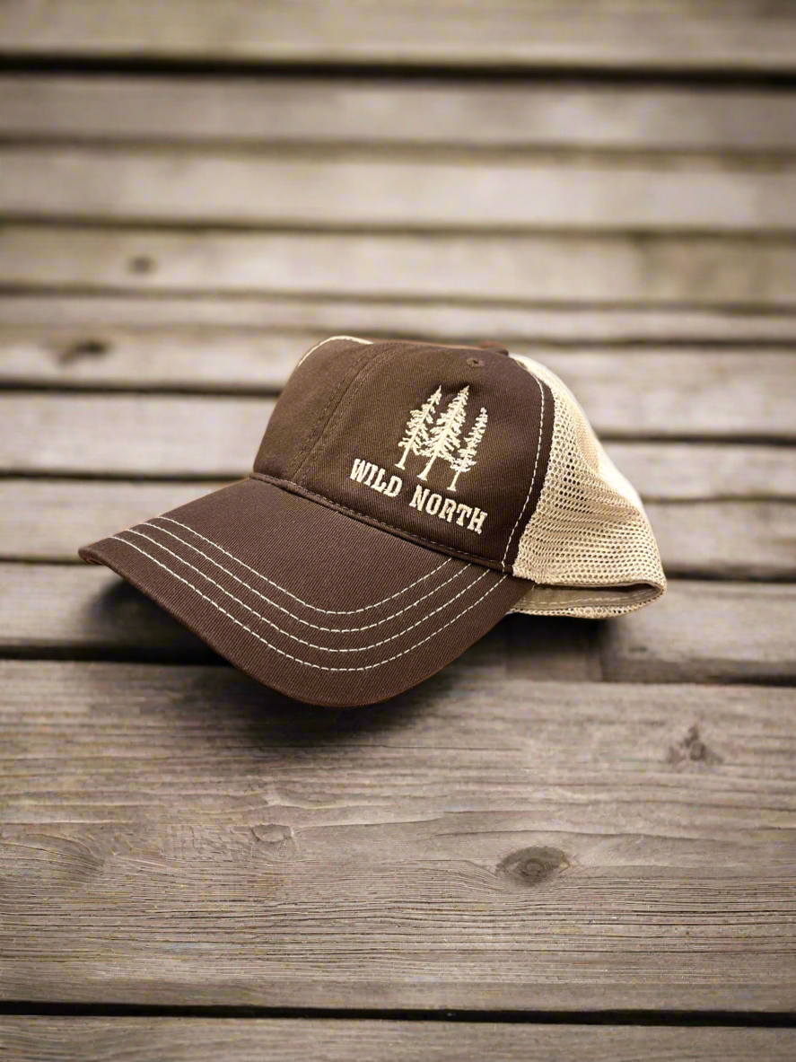 Wild North Embroidered Bold Garment-Washed Trucker Cap