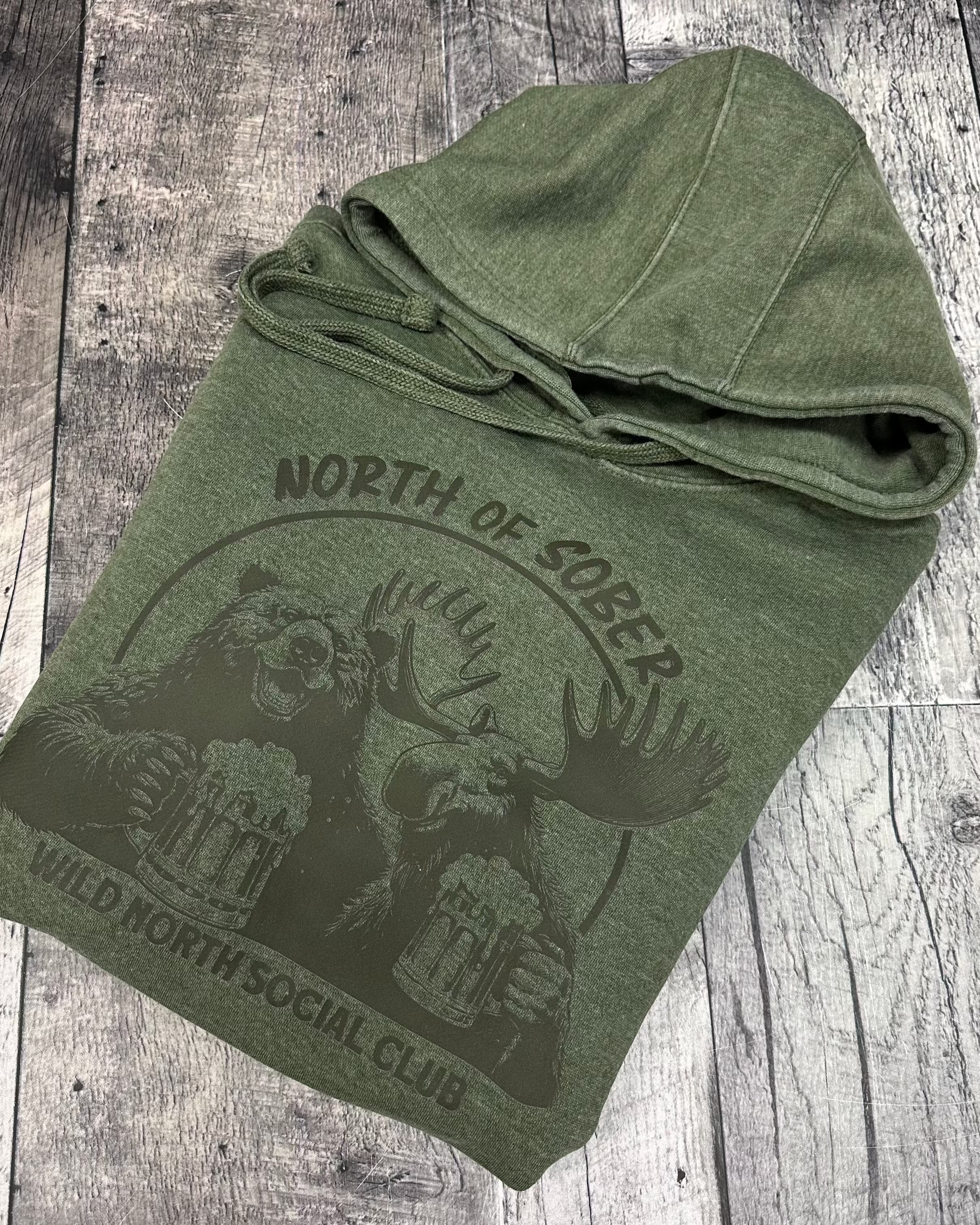 North of Sober Unisex Pigment Dye Hoodie