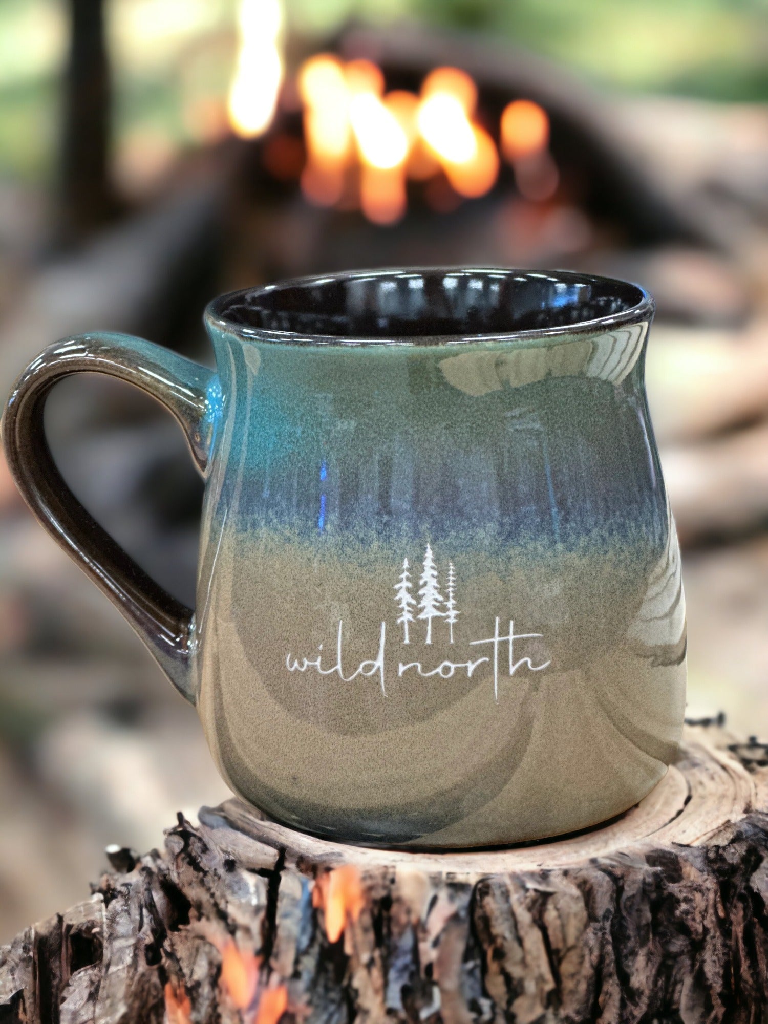 Wild North Variegated Glaze Ceramic Mug - juniper