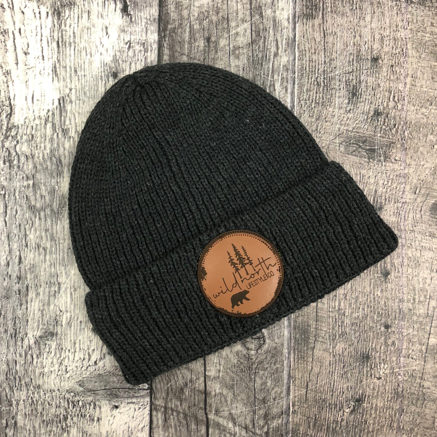 Wild North Charcoal Cuff Flat Knit Toque