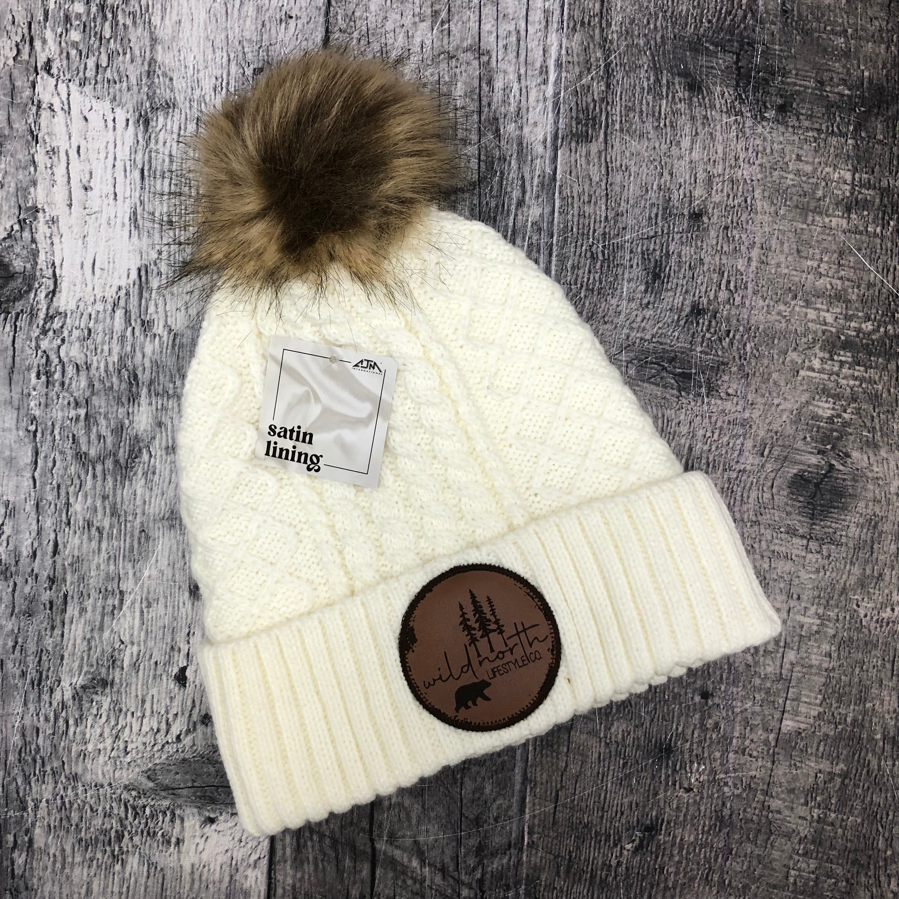 Wild North Jacquard Cable Knit Toque - Satin Lined!