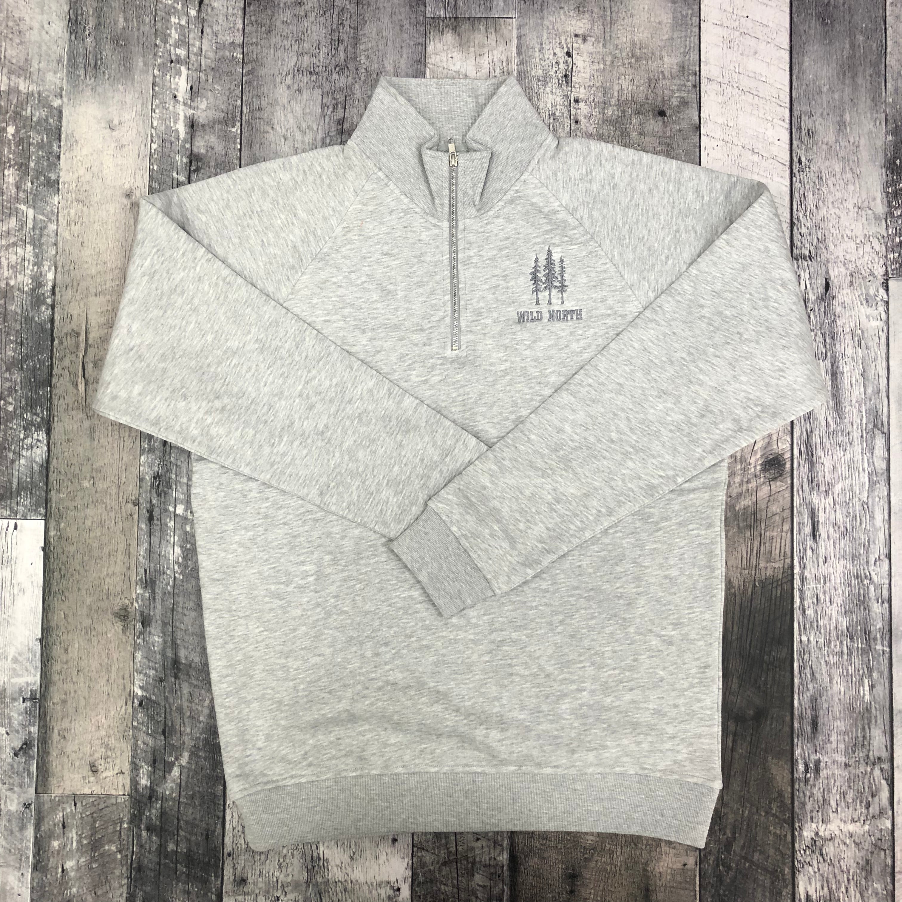 Wild North 1/4 Zip Pullover - Unisex - Light Grey