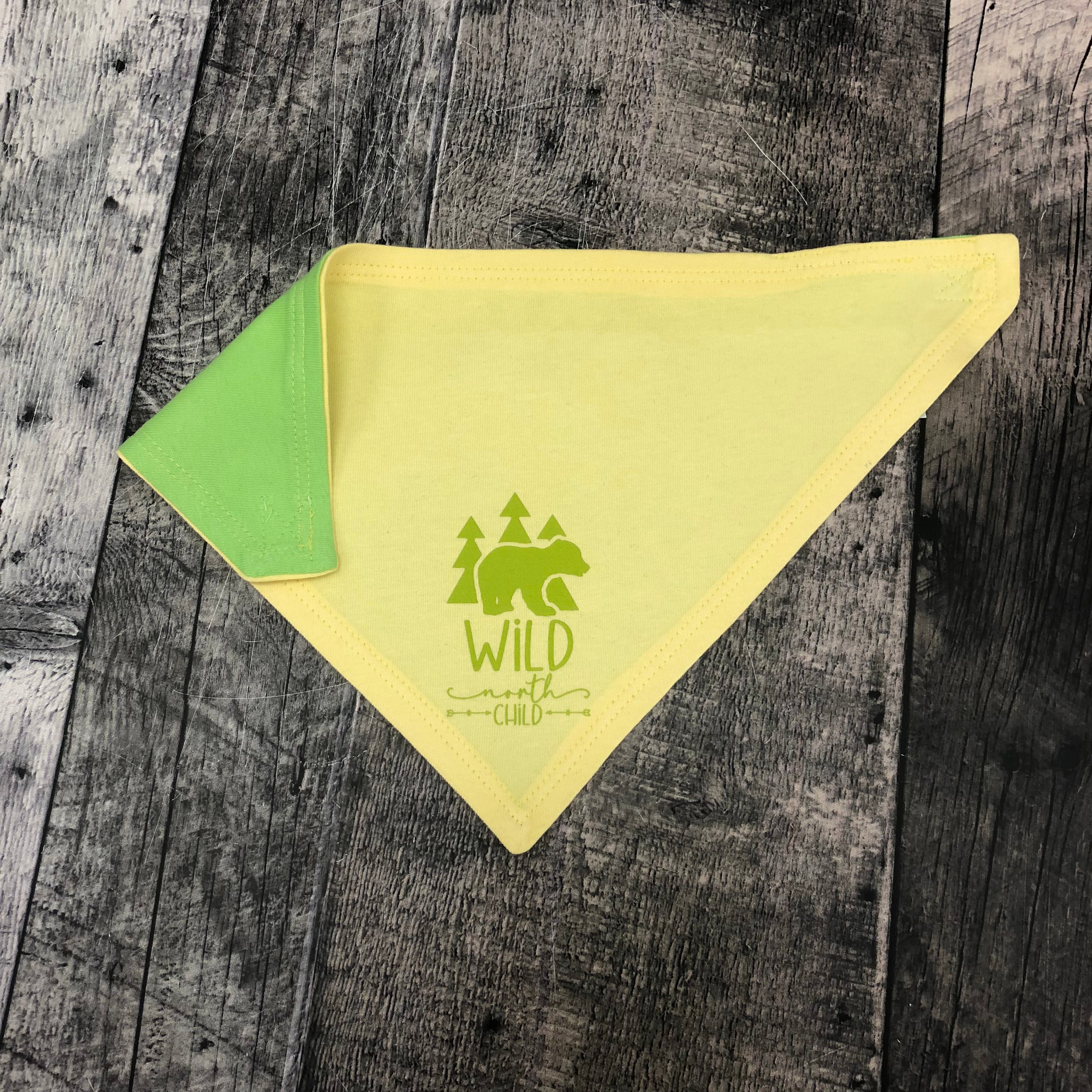 Wild North Child Bandana Bib - Banana/Lime