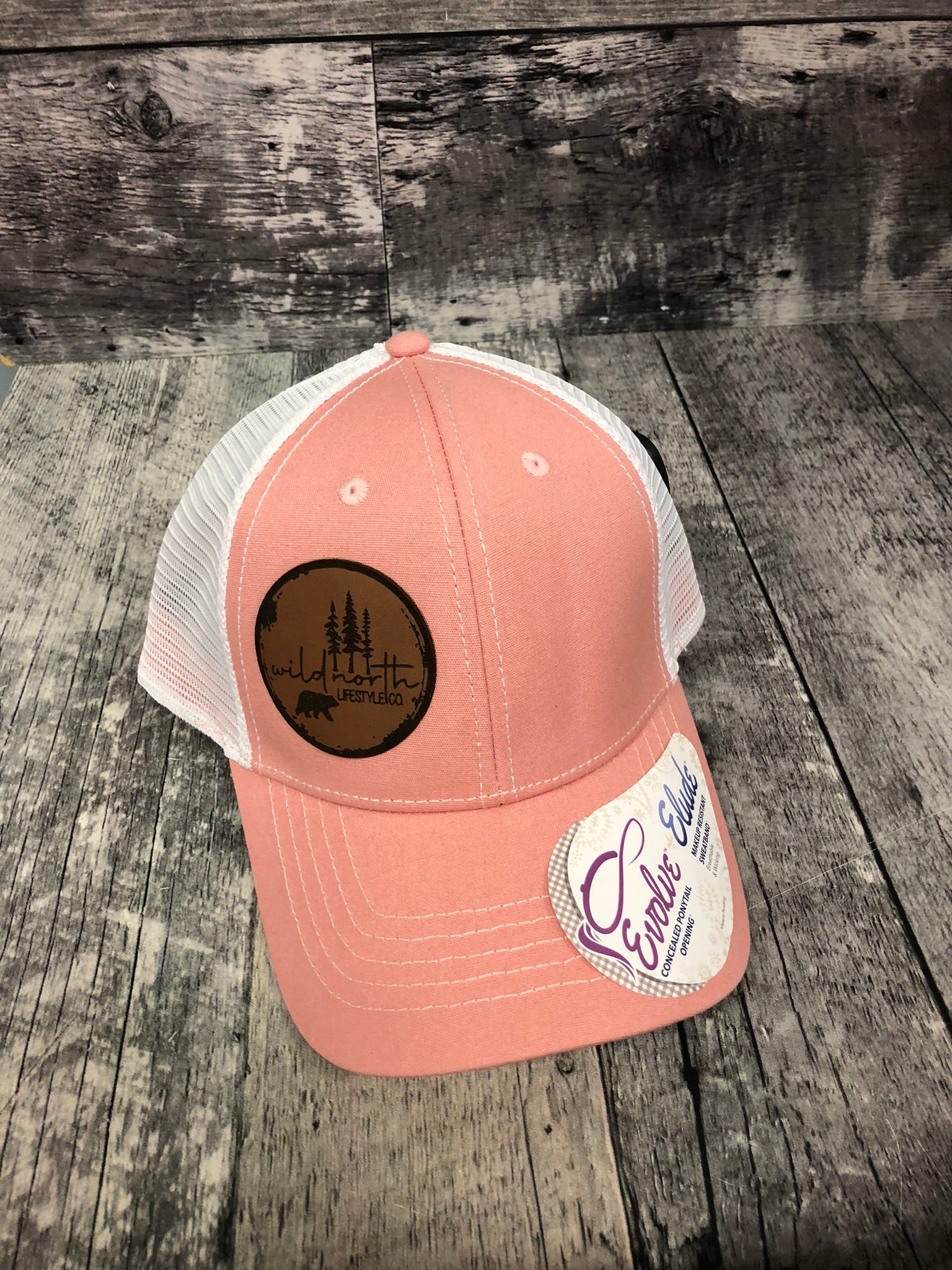 Leather Patch Women's Hidden Ponytail Cap