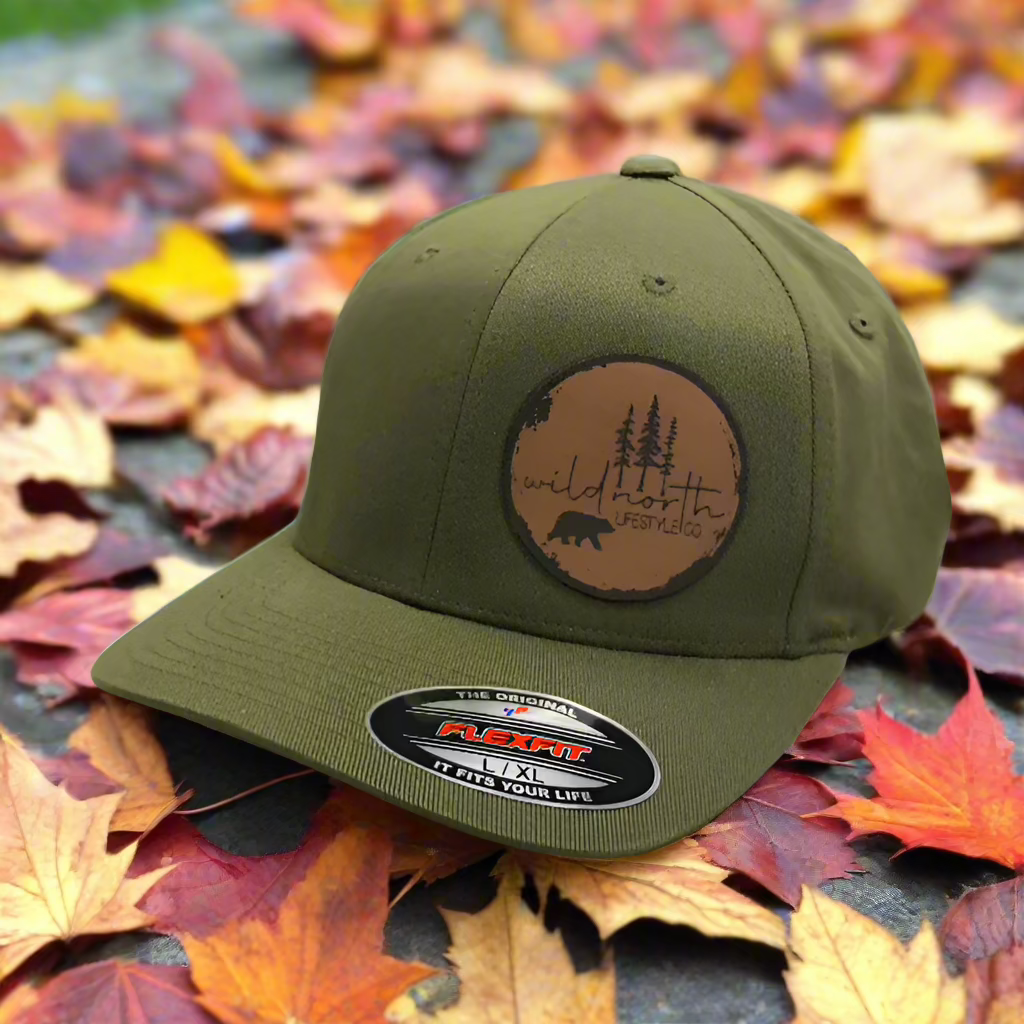 Leather Patch Flexfit Fitted Cap