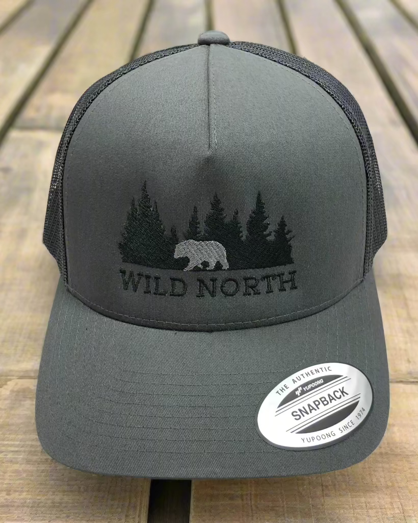 Embroidered Forest Bear Retro Trucker Cap