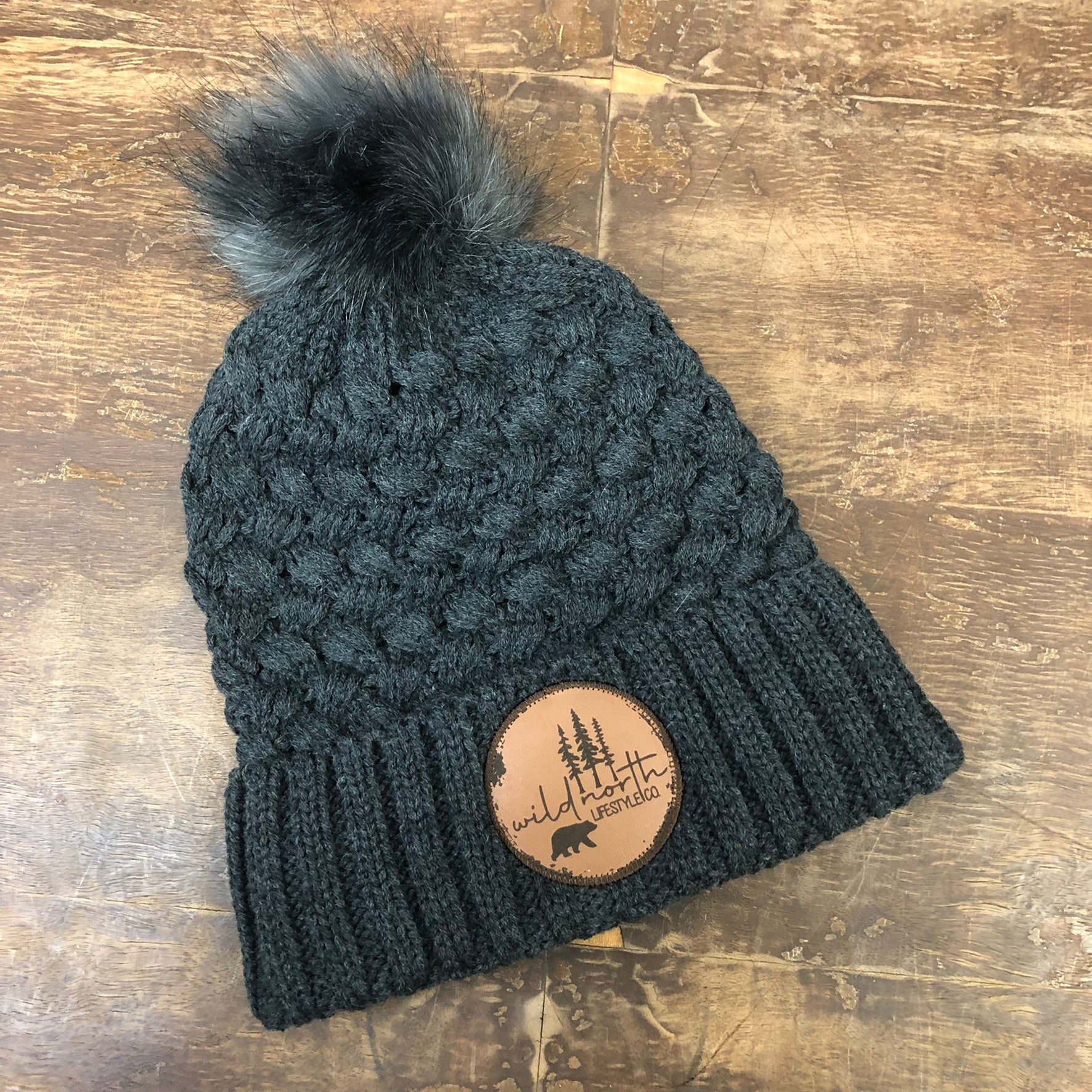 Wild North Bubble Knit Faux Fur Toque