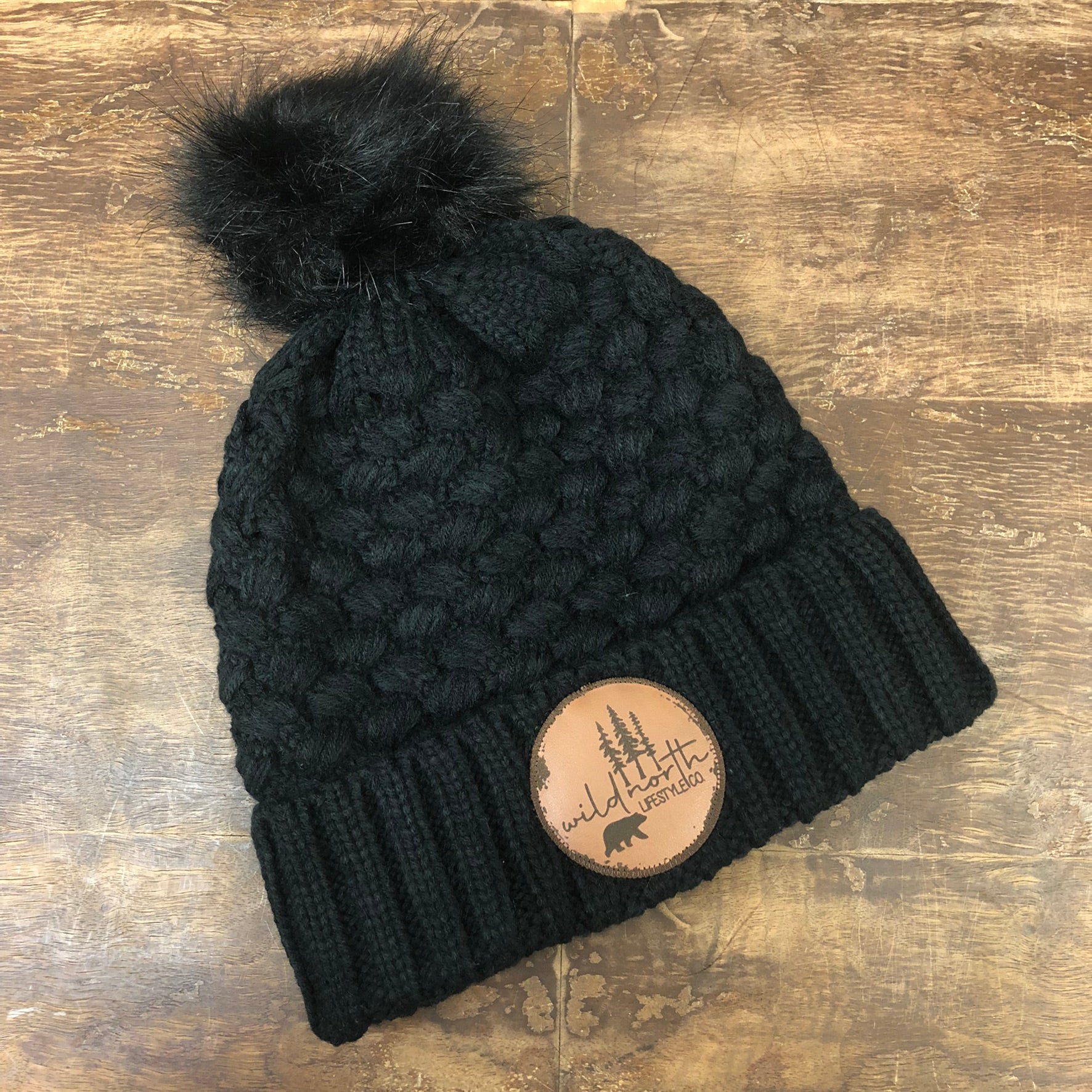 Wild North Bubble Knit Faux Fur Toque