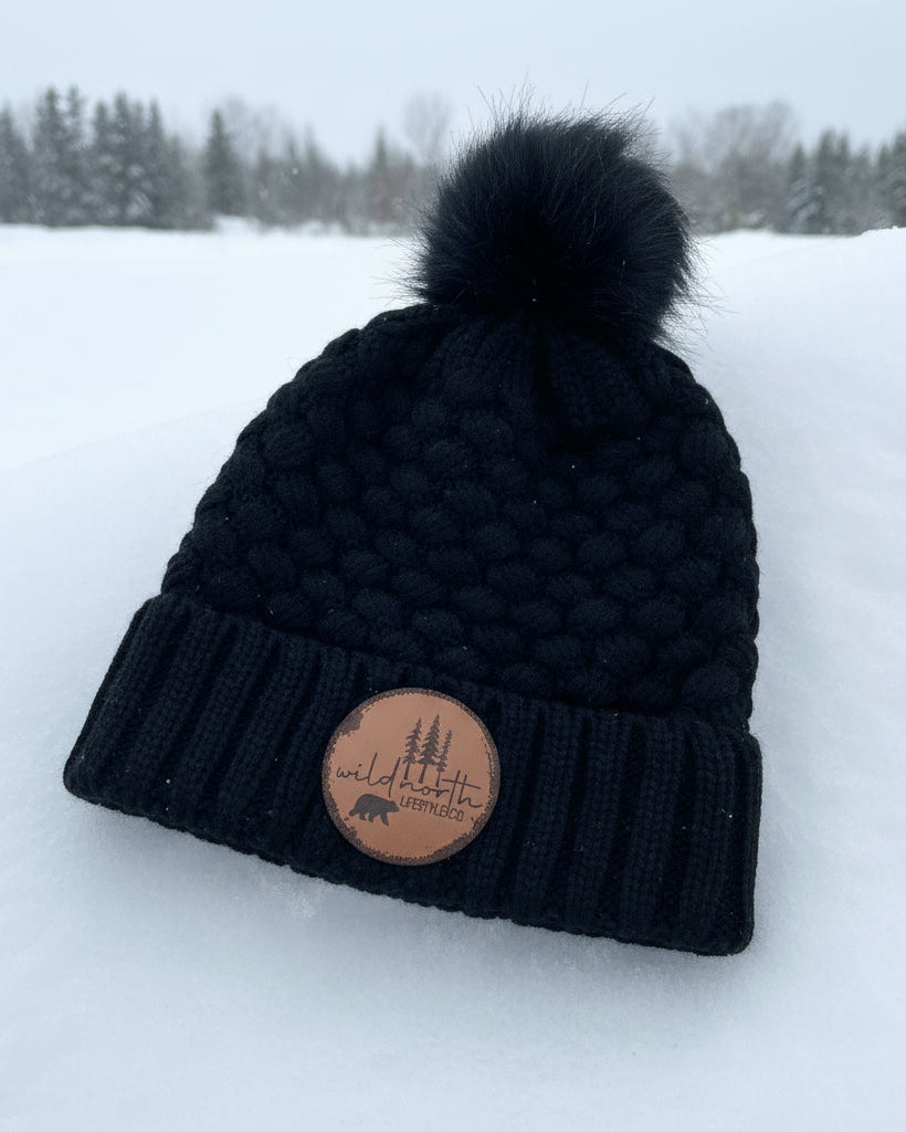Wild North Bubble Knit Faux Fur Toque