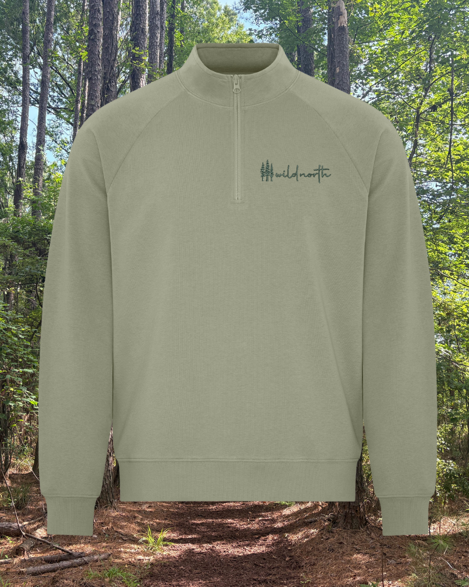Embroidered Script 1/4 Zip Pullover