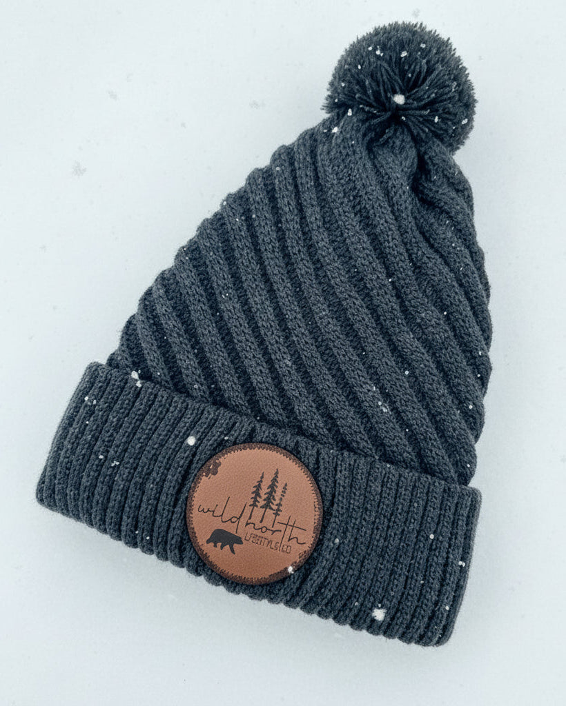 Wild North Jacquard Stripe Silk Lined Pom Toque