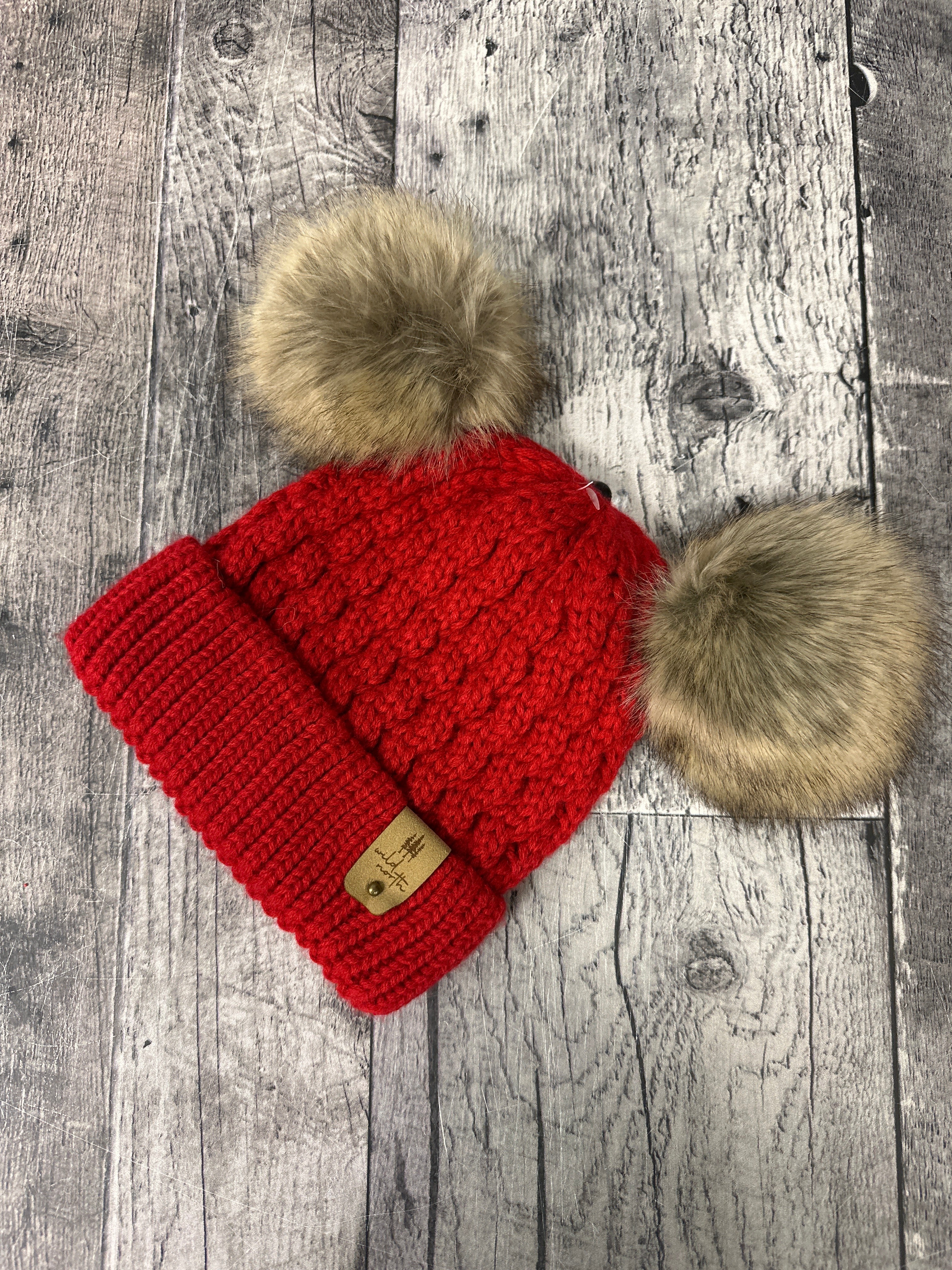 Kids Double Fur Pom Toque