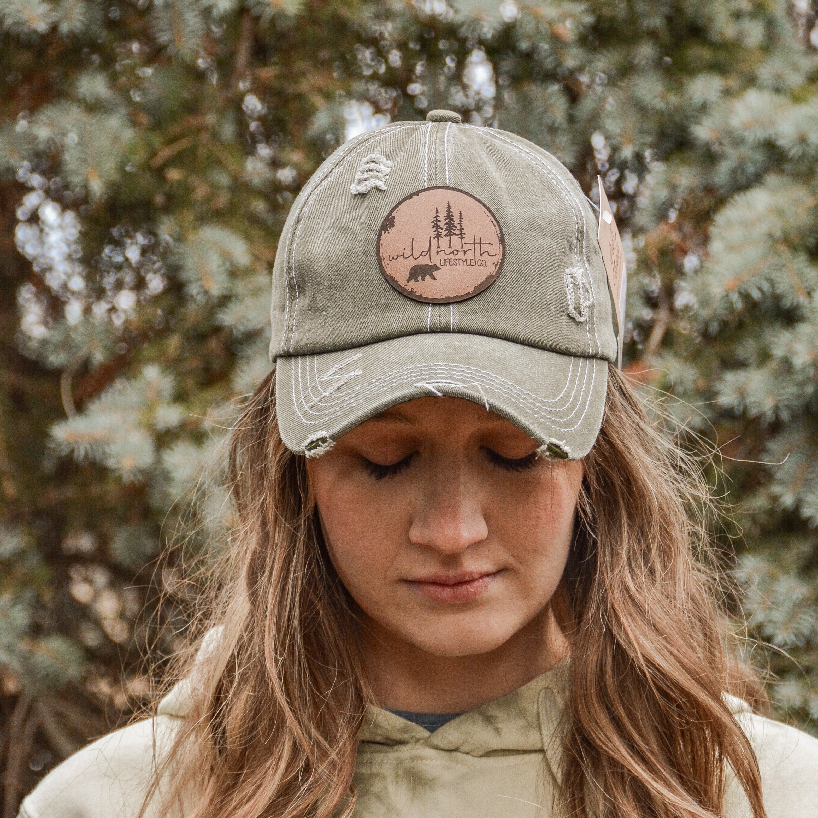 Distressed Leather Patch Cap