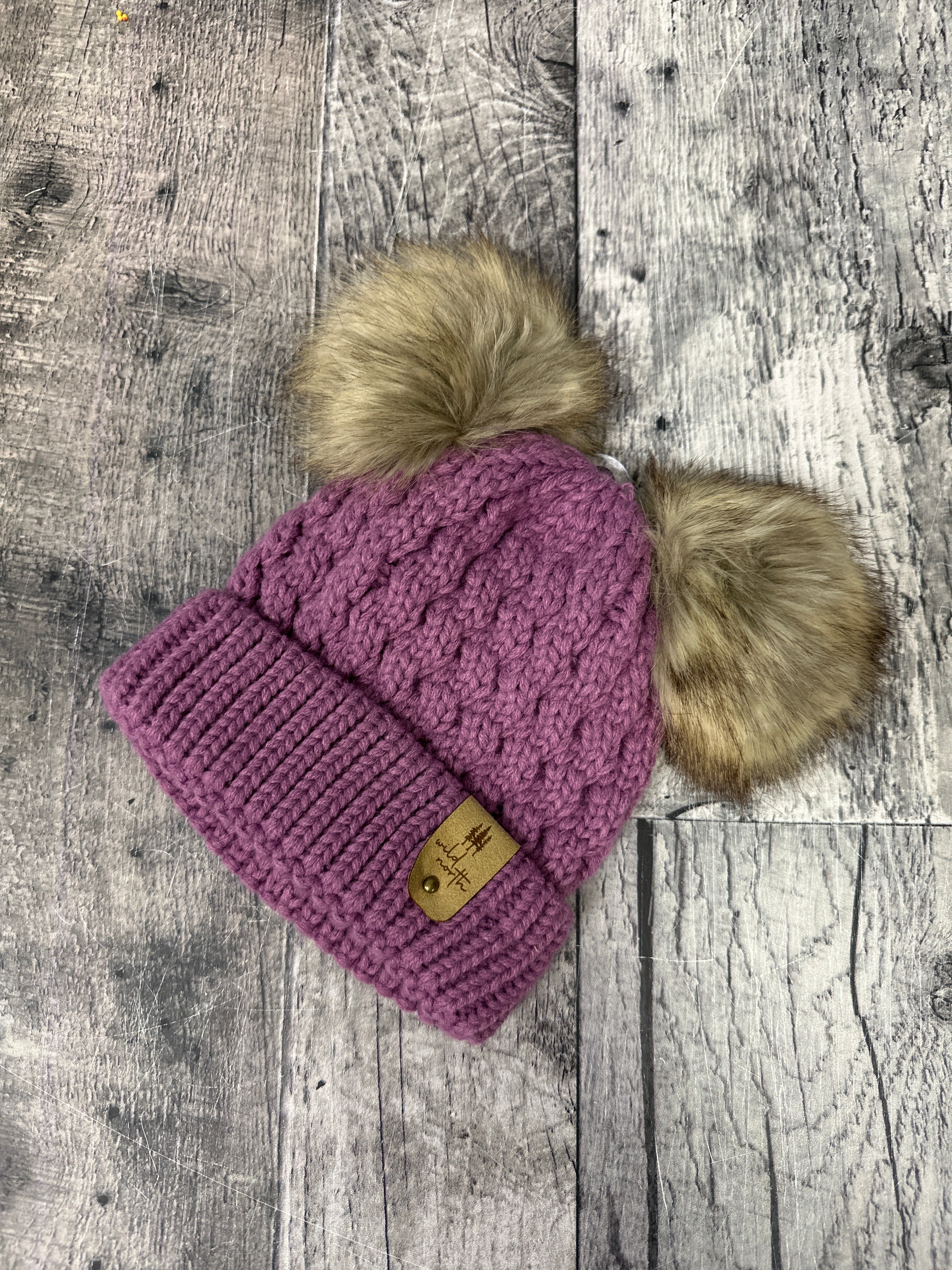 Kids Double Fur Pom Toque