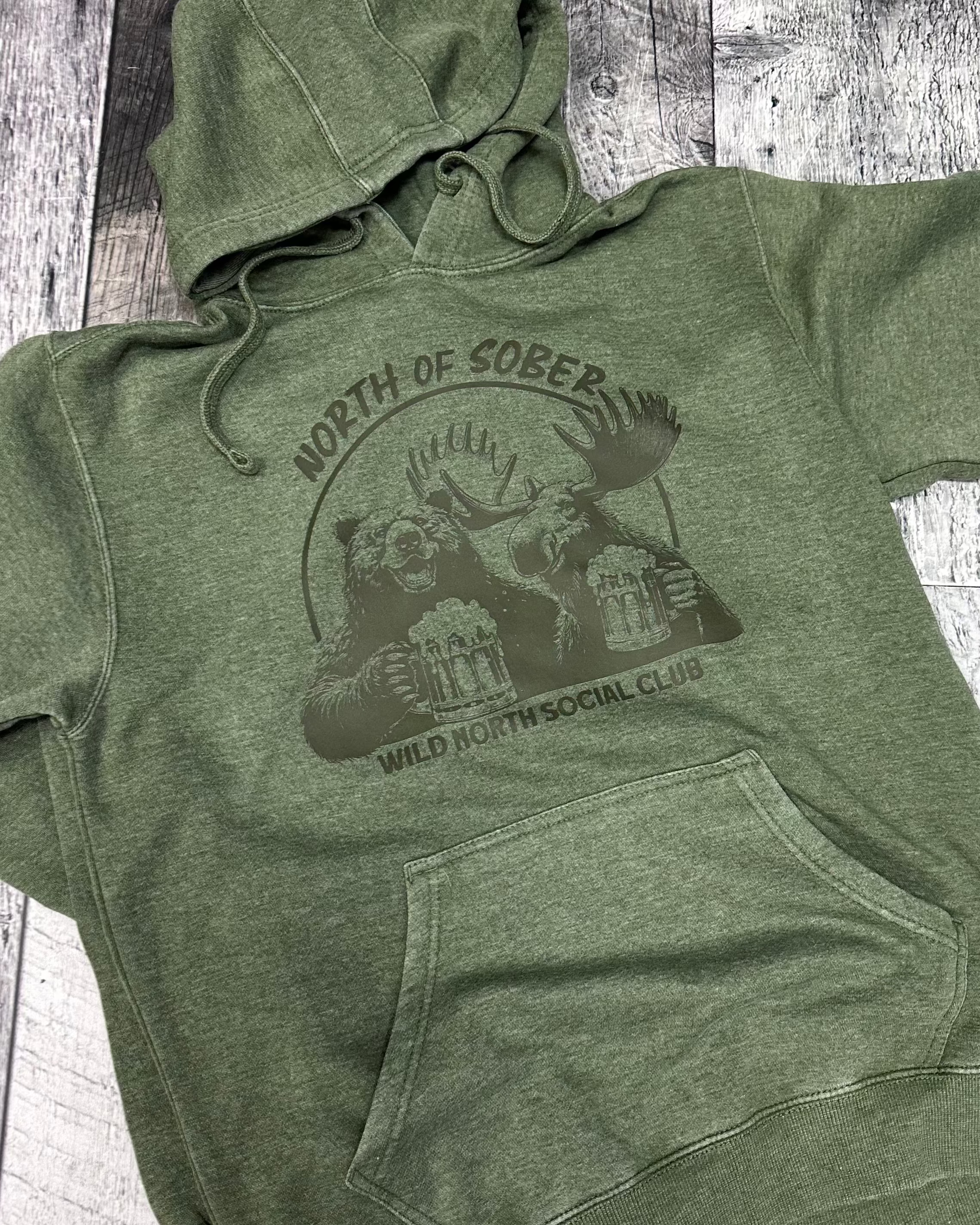 North of Sober Unisex Pigment Dye Hoodie