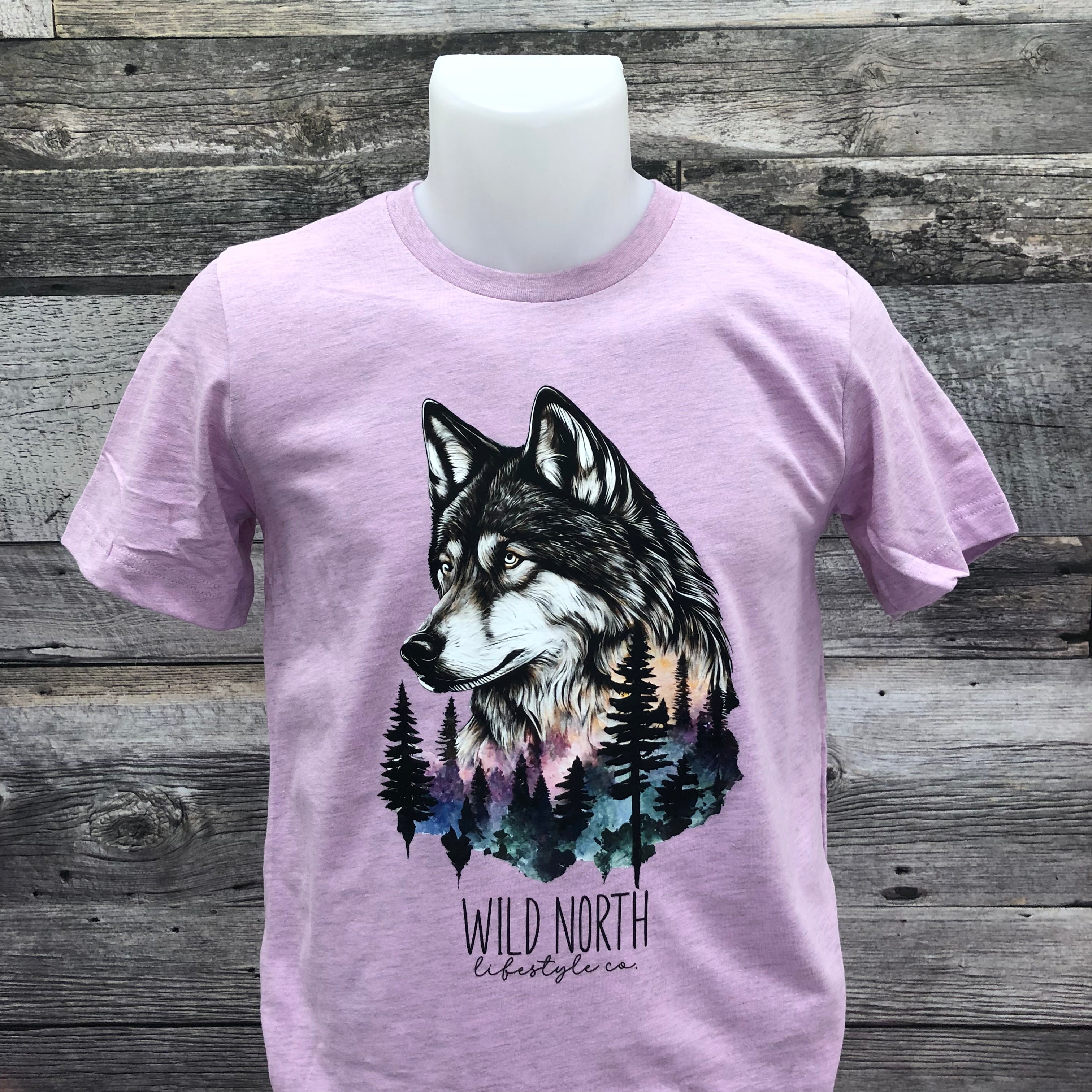 Watercolor Wolf Lilac Unisex Tshirt