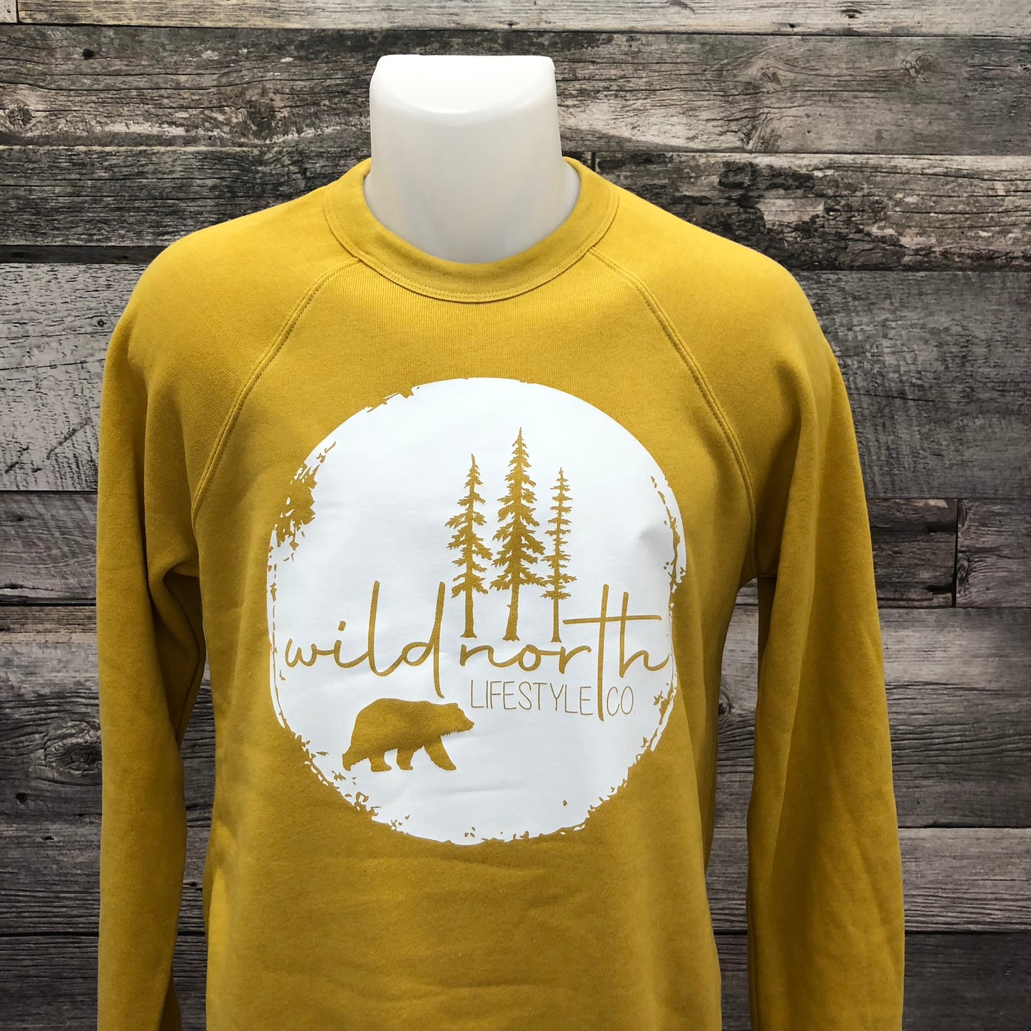 Wild North Original Logo Unisex Crewneck Sweatshirt - Mustard