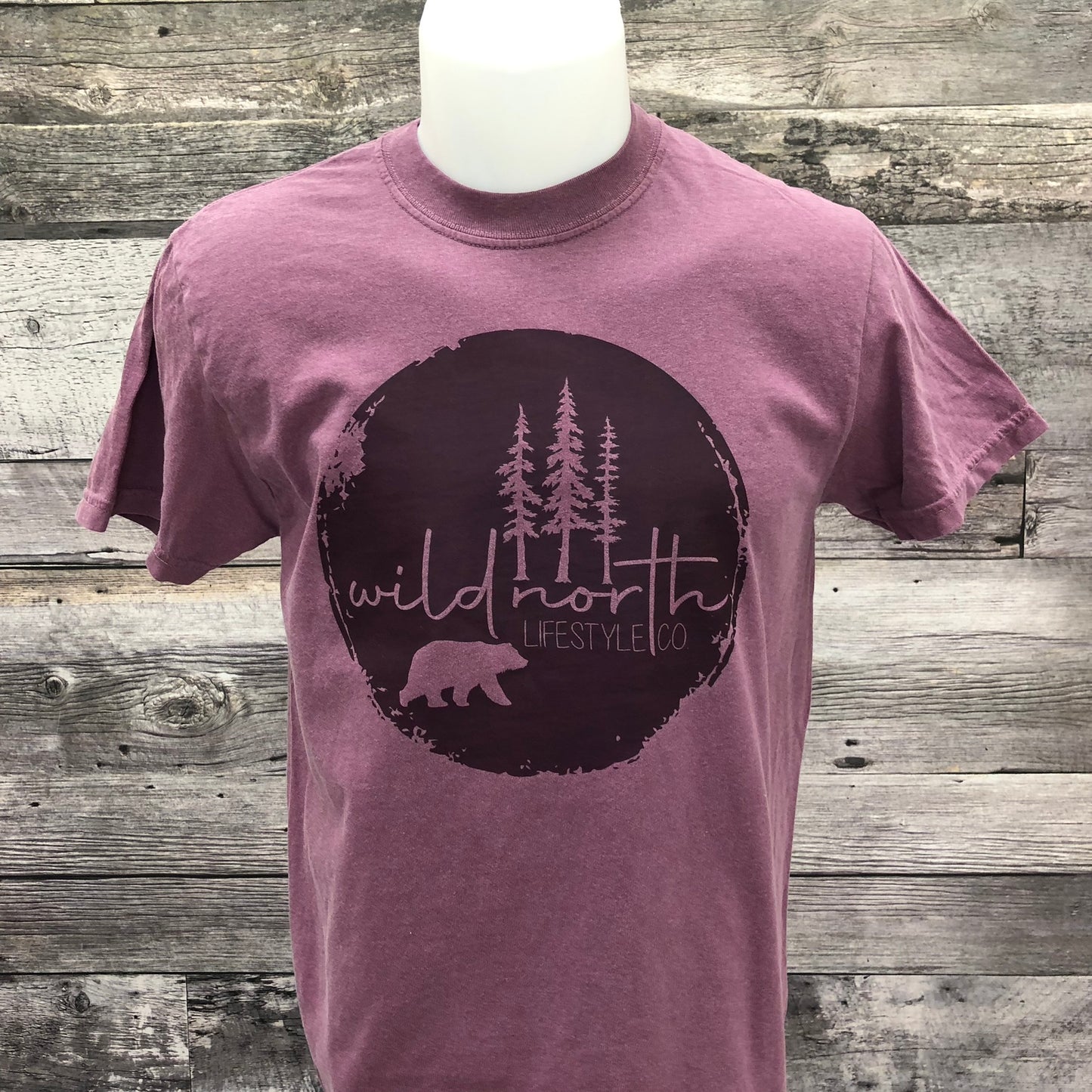 Wild North Unisex Pigment Dye Tshirt - Cranberry