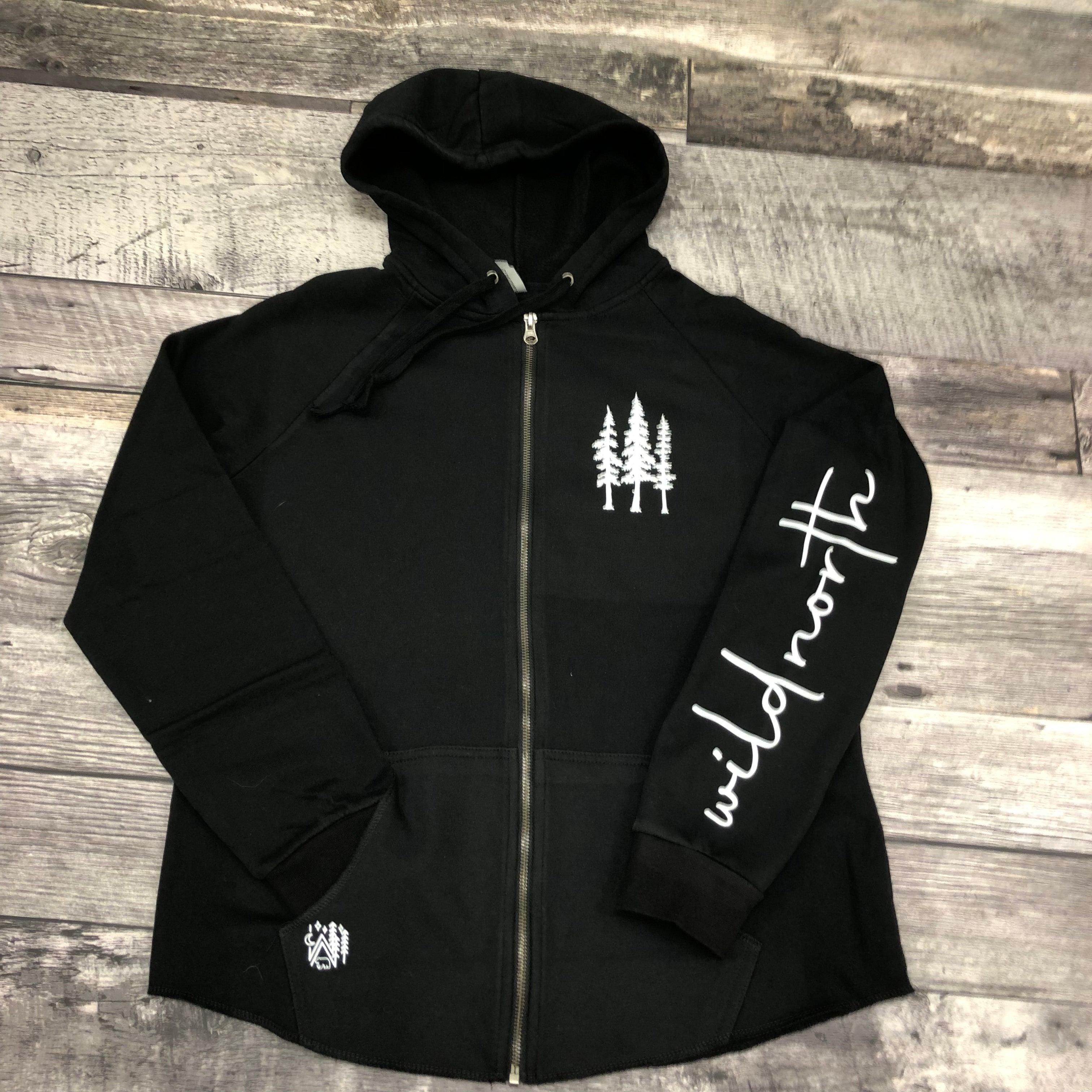 Ladies Full Zip Hooded Jacket - Black