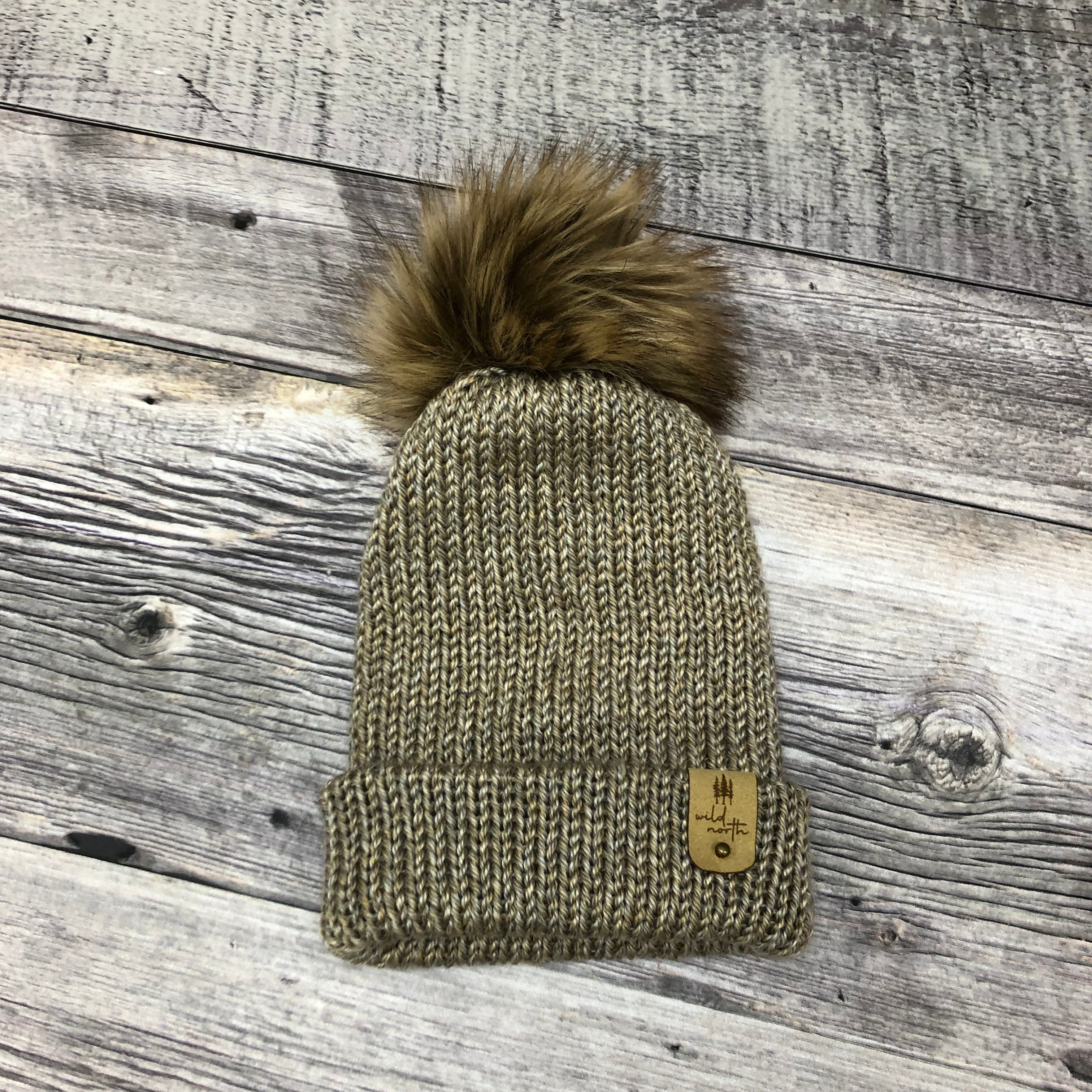 Wild North Big Pom YOUTH Hand Knit Toque