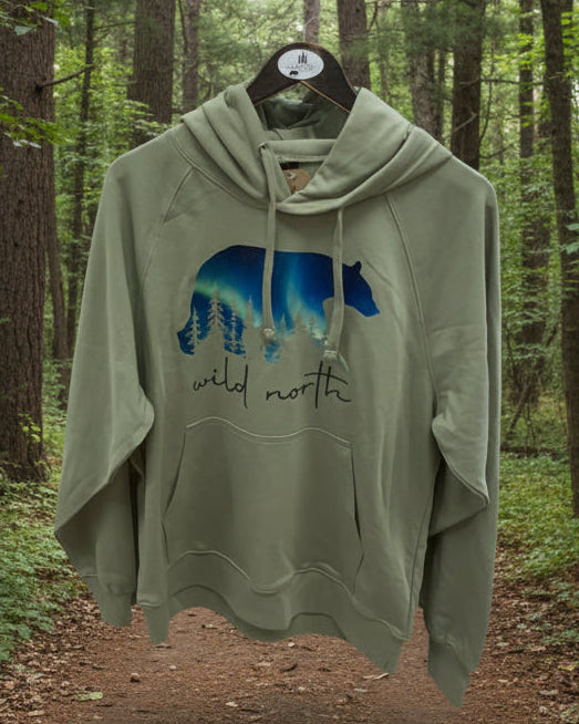 Northern Lights Bear Lightweight Hoodie