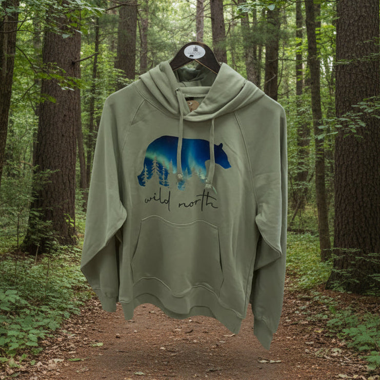 Northern Lights Bear Lightweight Hoodie
