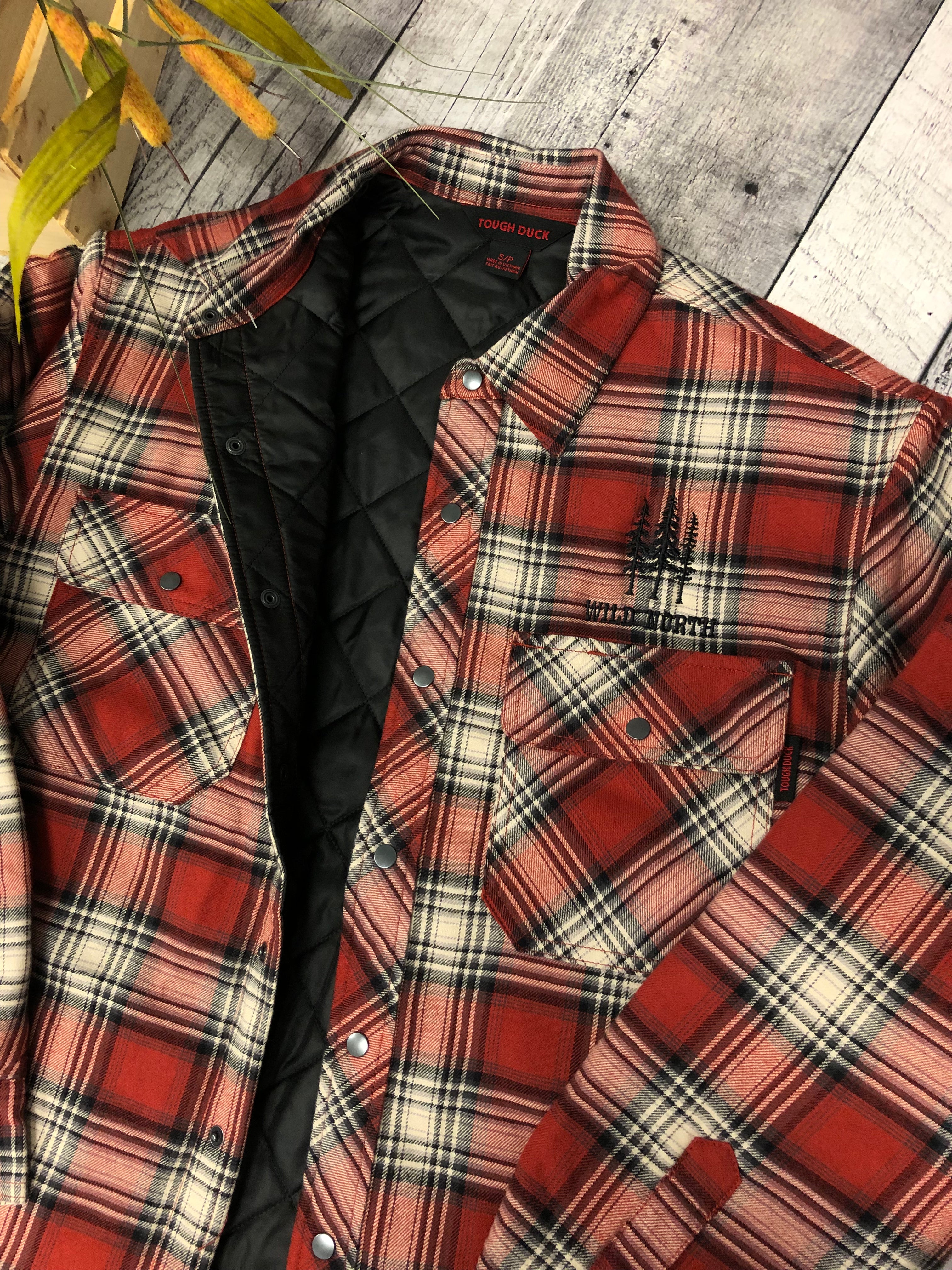 Quilted Lined Flannel Shirt Jacket