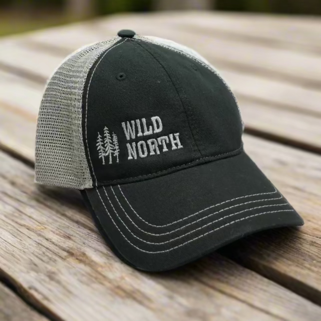 Embroidered Bold Garment-Washed Trucker Cap