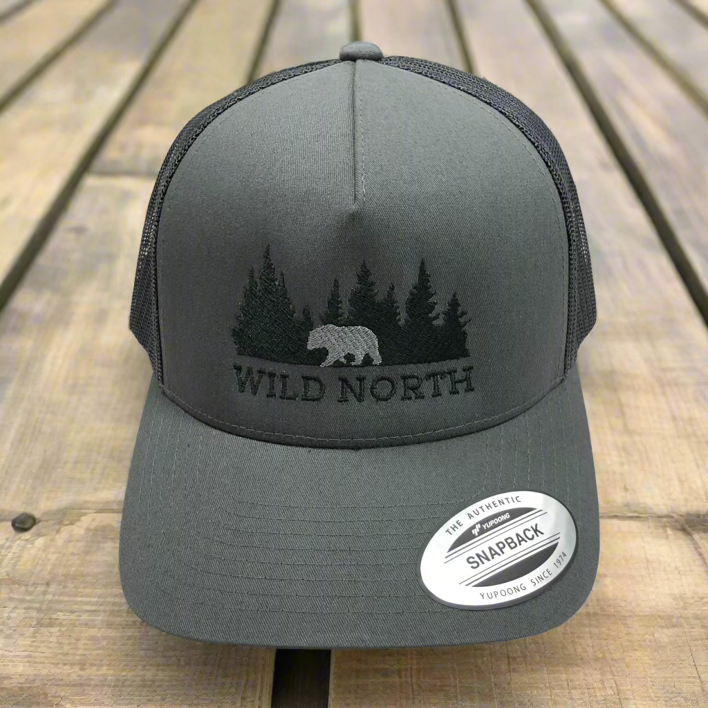 Embroidered Forest Bear Retro Trucker Cap