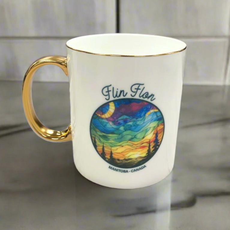 Flin Flon Northern Lights Gold Handle Mug