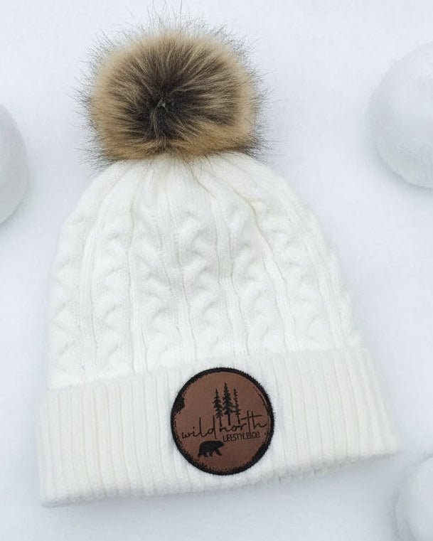 Wild North Jacquard Knit Faux Fur Toque with Patch